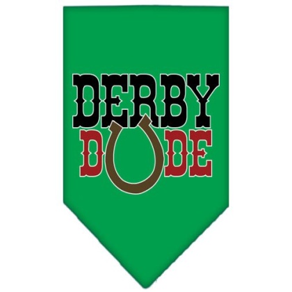 Derby Dude Screen Print Bandana Emerald Green Large