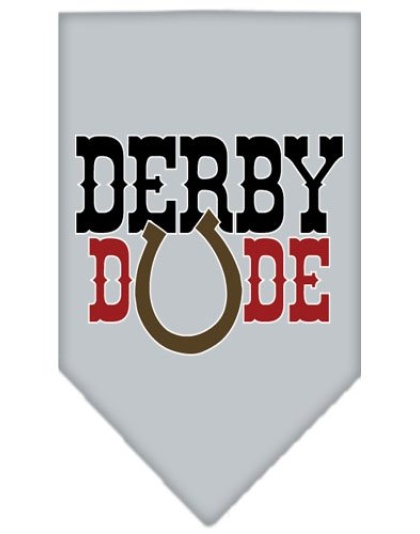 Derby Dude Screen Print Bandana Grey Large