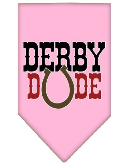 Derby Dude Screen Print Bandana Light Pink Large