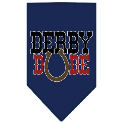 Derby Dude Screen Print Bandana Navy Blue large