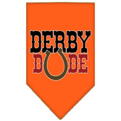 Derby Dude Screen Print Bandana Orange Large