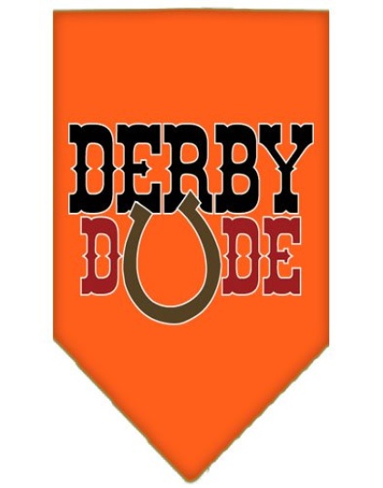 Derby Dude Screen Print Bandana Orange Large