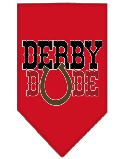 Derby Dude Screen Print Bandana Red Large