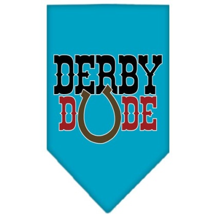 Derby Dude Screen Print Bandana Turquoise Large