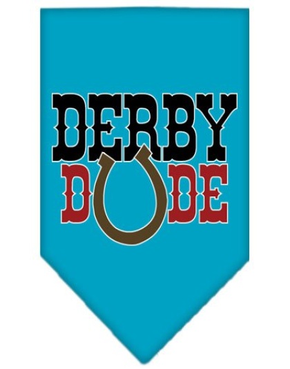 Derby Dude Screen Print Bandana Turquoise Large