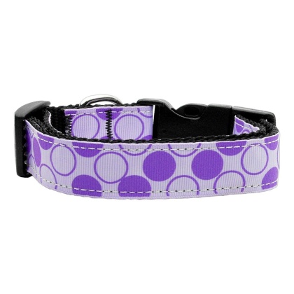 Diagonal Dots Nylon Collar Lavender Large