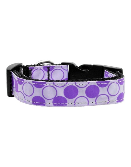 Diagonal Dots Nylon Collar Lavender Large