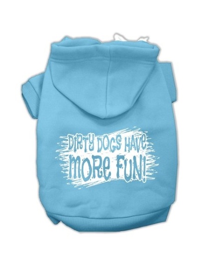 Dirty Dogs Screen Print Pet Hoodies Baby Blue Size Lg