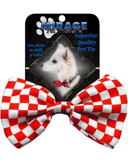 Dog Bow Tie Checkered Red