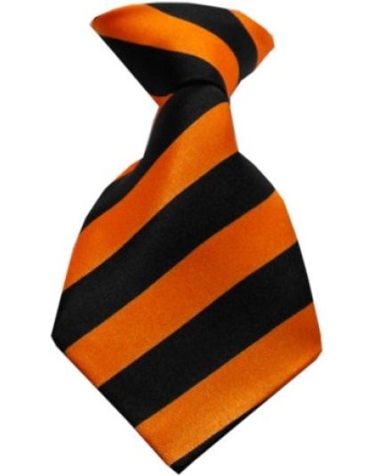 Dog Neck Tie Striped Orange