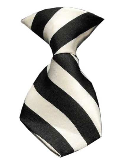 Dog Neck Tie Striped White