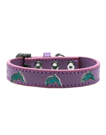 Dolphin Widget Dog Collar Lavender Size 10