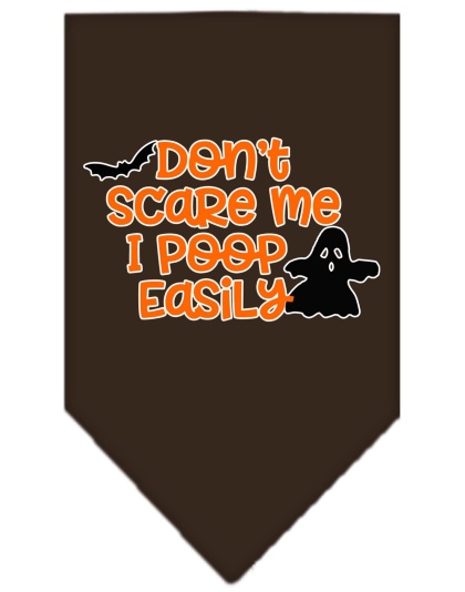 Don't Scare Me, Poops Easily Screen Print Bandana Cocoa Large