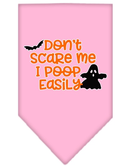 Don't Scare Me, Poops Easily Screen Print Bandana Light Pink Large