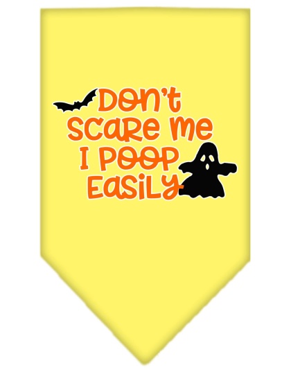 Don't Scare Me, Poops Easily Screen Print Bandana Yellow Large