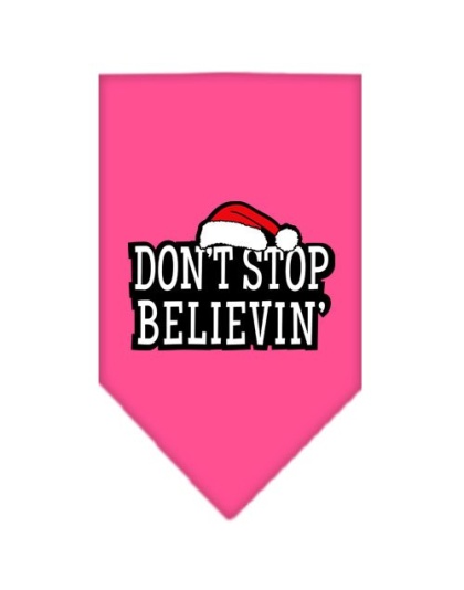 Don't Stop Believin Screen Print Bandana Bright Pink Large