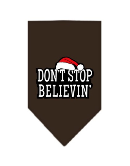 Don't Stop Believin Screen Print Bandana Cocoa Large