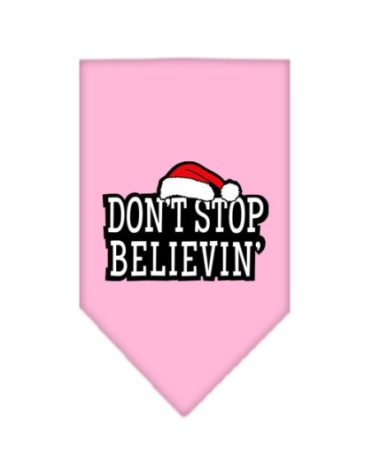 Don't Stop Believin Screen Print Bandana Light Pink Large