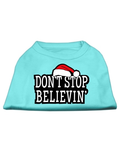 Don't Stop Believin' Screenprint Shirts Aqua L