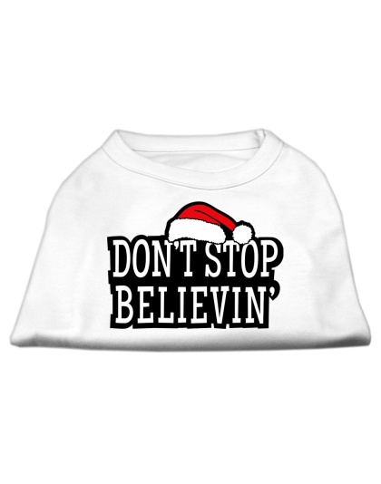 Don't Stop Believin' Screenprint Shirts White L