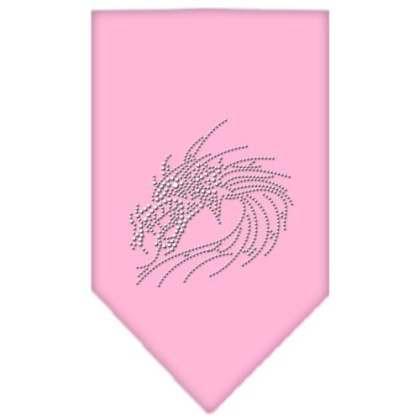 Dragon Rhinestone Bandana Light Pink Large