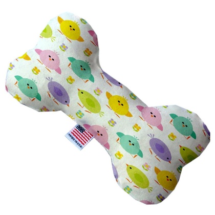 Easter Chickadees 10 inch Canvas Bone Dog Toy