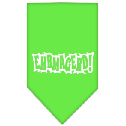 Ehrmagerd Screen Print Bandana Lime Green Large