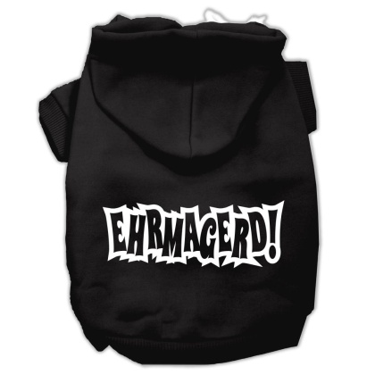 Ehrmagerd Screen Print Pet Hoodies Black Size Lg