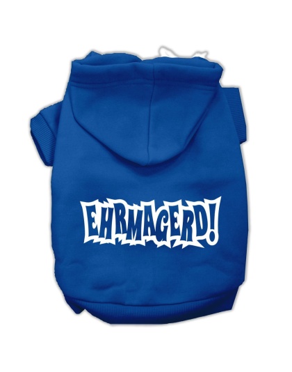 Ehrmagerd Screen Print Pet Hoodies Blue Size Lg