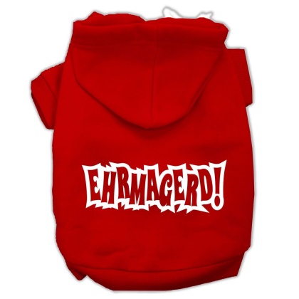 Ehrmagerd Screen Print Pet Hoodies Red Size Lg