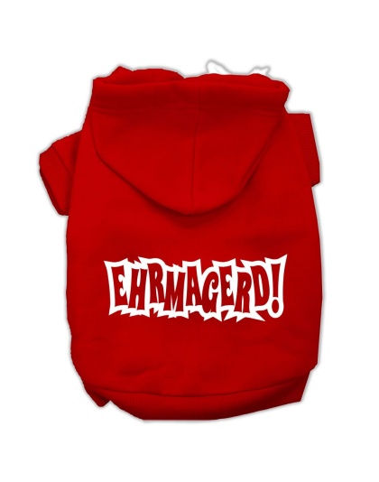 Ehrmagerd Screen Print Pet Hoodies Red Size Lg