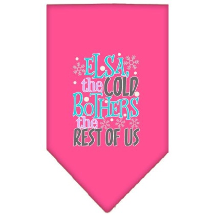 Elsa, the Cold Screen Print Bandana Bright Pink Large