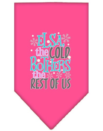 Elsa, the Cold Screen Print Bandana Bright Pink Large