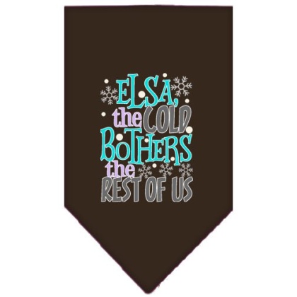 Elsa, the Cold Screen Print Bandana Cocoa Large