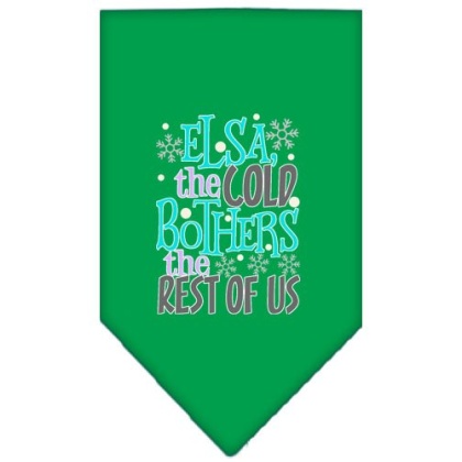 Elsa, the Cold Screen Print Bandana Emerald Green Large