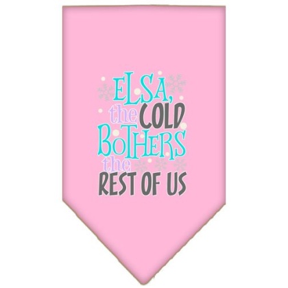 Elsa, the Cold Screen Print Bandana Light Pink Large