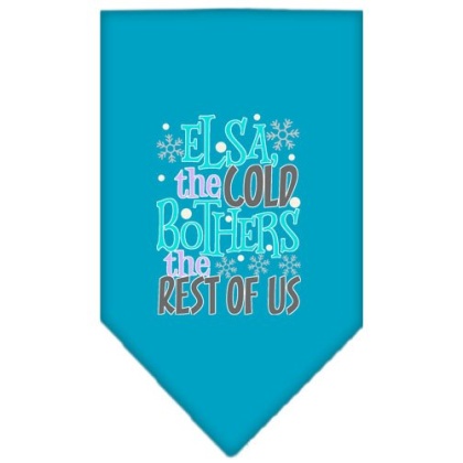 Elsa, the Cold Screen Print Bandana Turquoise Large