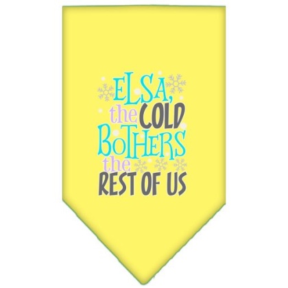 Elsa, the Cold Screen Print Bandana Yellow Large