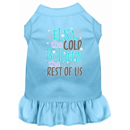 Elsa, the Cold Screen Print Dog Dress Baby Blue 4X