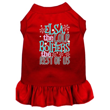 Elsa, the Cold Screen Print Dog Dress Red 4X