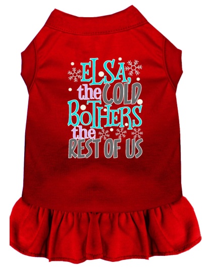 Elsa, the Cold Screen Print Dog Dress Red 4X