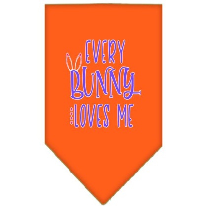 EveryBunny Loves Me Screen Print Bandana Orange Large