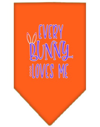 EveryBunny Loves Me Screen Print Bandana Orange Large