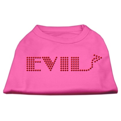 Evil Rhinestone Shirts Bright Pink L