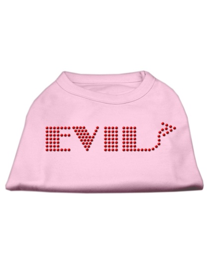 Evil Rhinestone Shirts Light Pink L