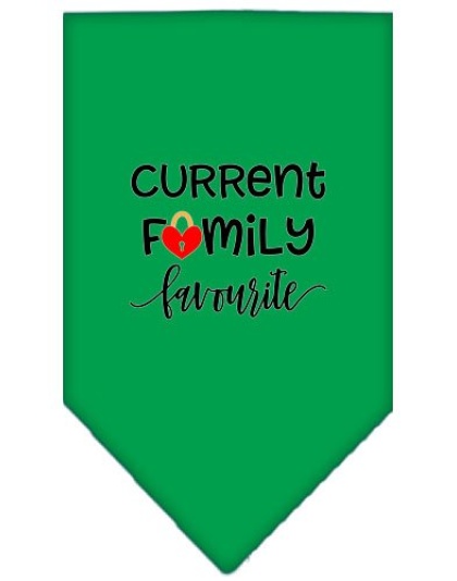 Family Favorite Screen Print Bandana Emerald Green Large