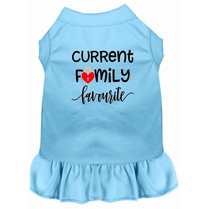 Family Favorite Screen Print Dog Dress Baby Blue 4X