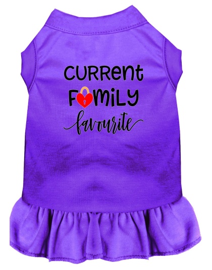 Family Favorite Screen Print Dog Dress Purple 4X