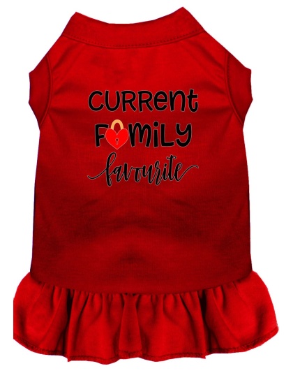 Family Favorite Screen Print Dog Dress Red 4X