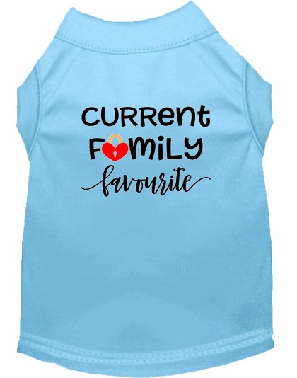 Family Favorite Screen Print Dog Shirt Baby Blue Lg